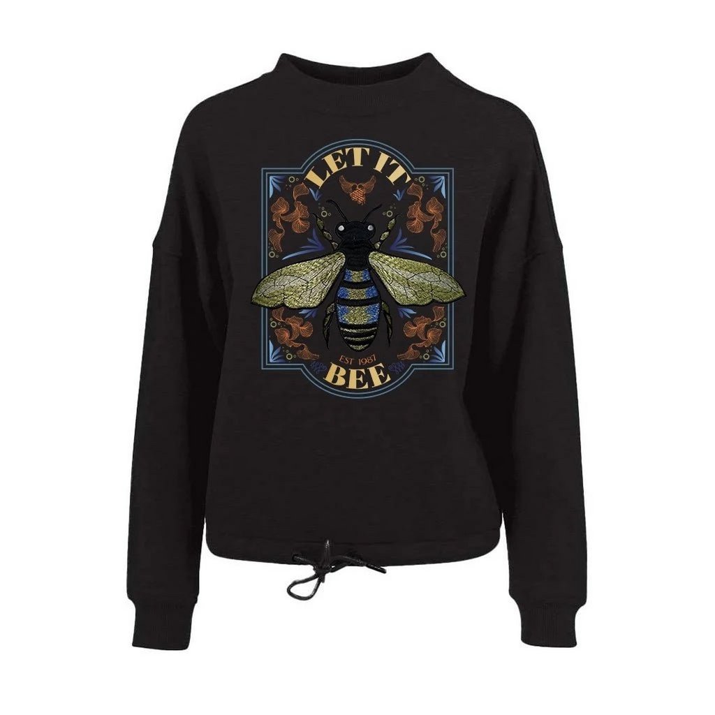 Sweater Let it Bee Gold - unisex - zwart