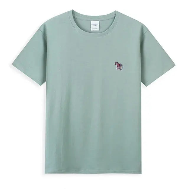 Zebra Borduurwerk T-Shirt 100% Katoenen Basis - dames/heren