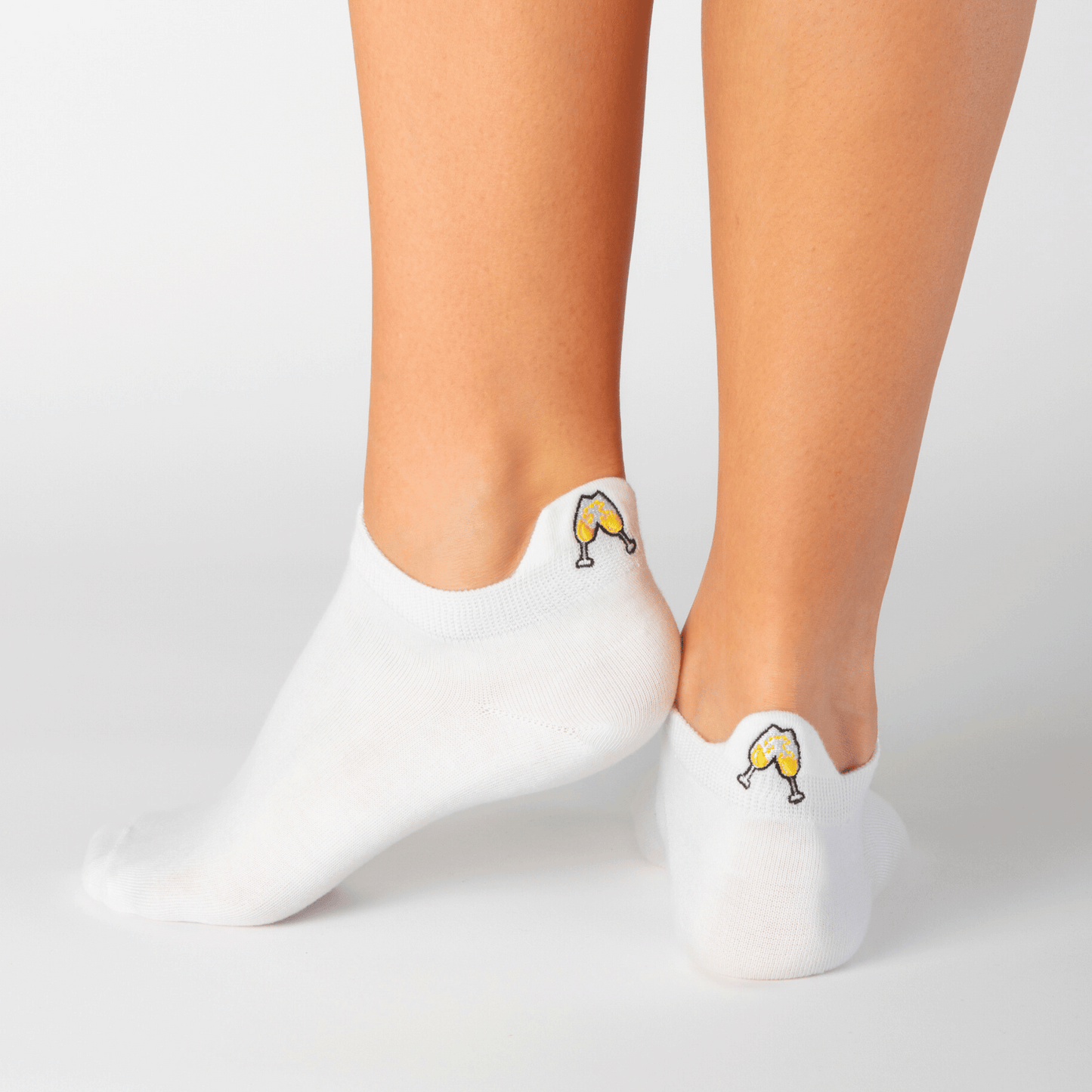 Katoenen sneakerssokken - 35/42 / - dames - Champagne- wit