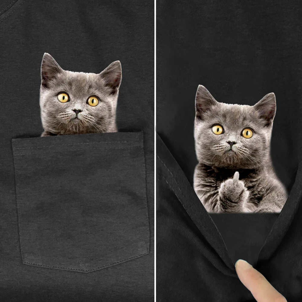 Cat t-shirt - middenvinger - dames/heren