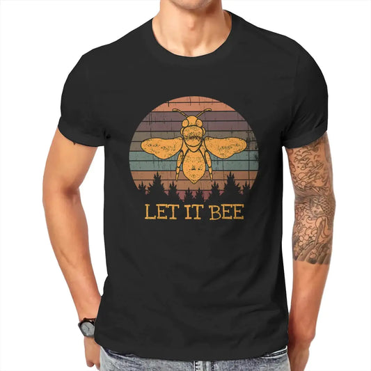 "Let It Bee" Print heren T-Shirt - Zwart