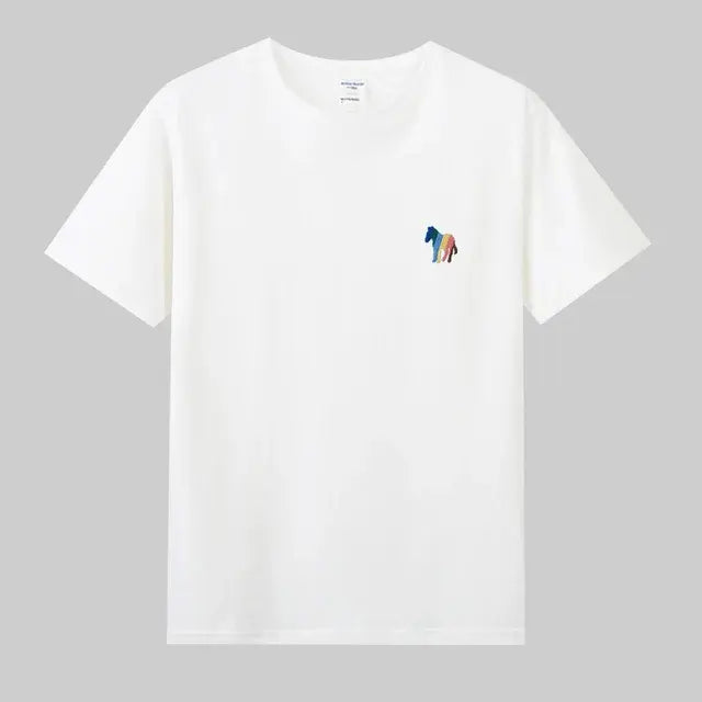 Zebra Borduurwerk T-Shirt 100% Katoenen Basis - dames/heren