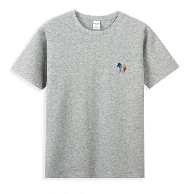 Zebra Borduurwerk T-Shirt 100% Katoenen Basis - dames/heren