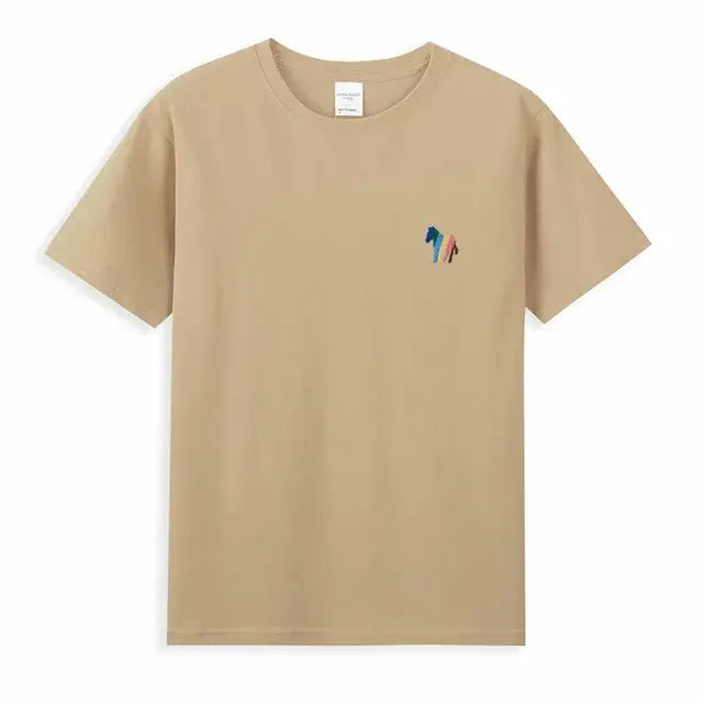 Zebra Borduurwerk T-Shirt 100% Katoenen Basis - dames/heren