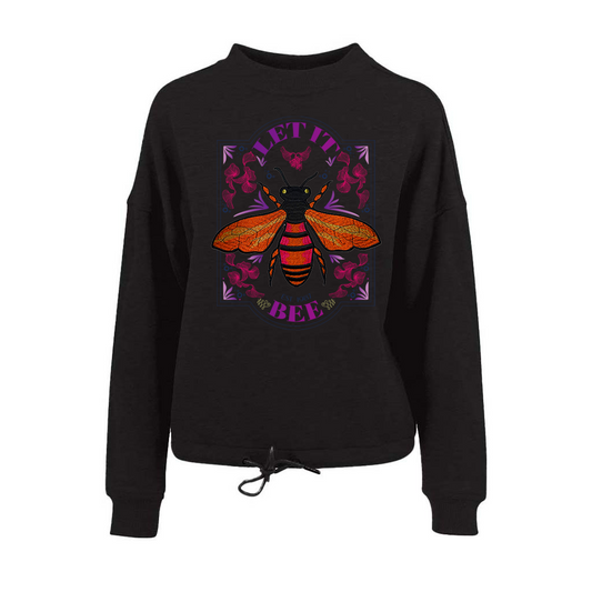 Sweater Let It Bee Orange - unisex - Zwart