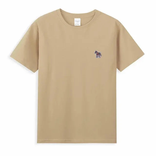 Zebra Borduurwerk T-Shirt 100% Katoenen Basis - dames/heren