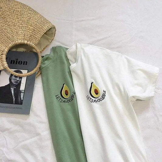 Avocado t-shirt - dames/heren - geborduurd